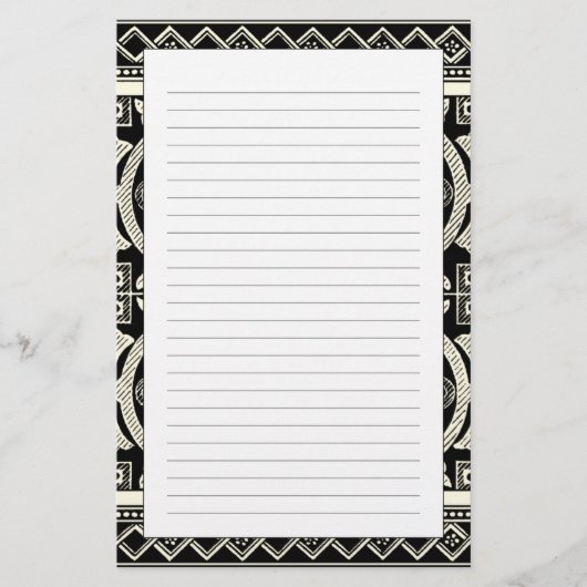 視野のスタジオによる白黒曼荼羅のモチーフ 便箋 (正面)