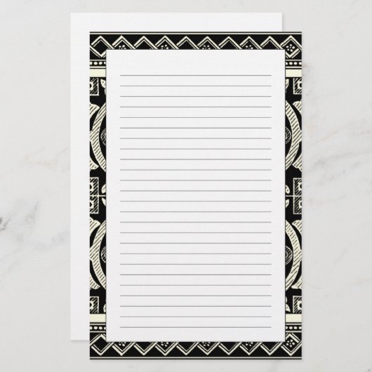 視野のスタジオによる白黒曼荼羅のモチーフ 便箋 (正面/裏面)