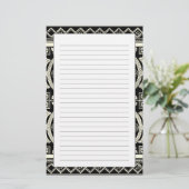 視野のスタジオによる白黒曼荼羅のモチーフ 便箋 (スタンド正面)