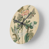 視野のスタジオによる蝶生命のステージ ラウンド壁時計 (傾斜)