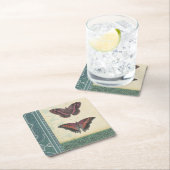 視野のスタジオによる装飾的な蝶ブロケード スクエアペーパーコースター (インサイチュ)