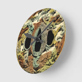 視野のスタジオによる金めっきされたアジア円形浮彫り ラウンド壁時計 (傾斜)