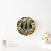 視野のスタジオによる金めっきされたアジア円形浮彫り ラウンド壁時計 (ホーム)