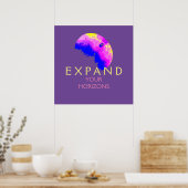 「視野を広げる」青ピンク色（紫） ポスター (キッチン)