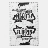 覗き猫で愛らしい「フリッピン・パウエソーム」 キッチンタオル (縦)