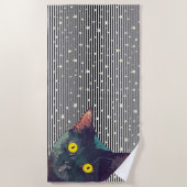 覗き猫デザインビーチタオル ビーチタオル (正面)