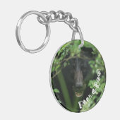 覗き見るクマ キーホルダー (正面左)