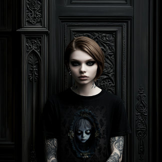 覗き見る女性のTシャツ Tシャツ