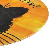 覗き見る黒猫オレンジトリック・オアトリート カッティングボード (角)