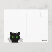 覗き見る黒猫オレンジトリック・オアトリート ポストカード (裏面)