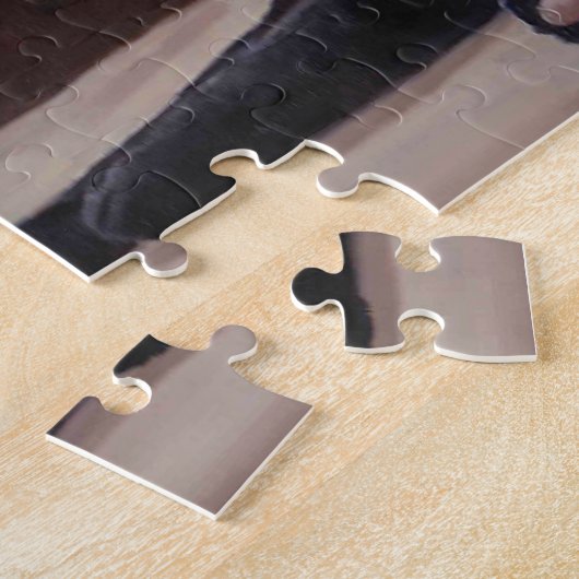 "覗き見"の黒猫のハロウィンの芸術のパズル ジグソーパズル (側面)