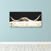 覗き込み用ロングホーン キャンバスプリント (インサイチュ (ウッドフロア))