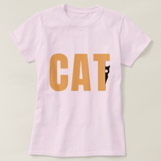 覗き込み黒猫グラフィック猫覗きTシャツ Tシャツ