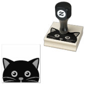 覗き黒猫ゴム印 ラバースタンプ (押印)