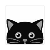 覗き黒猫ゴム印 ラバースタンプ (インプリント)