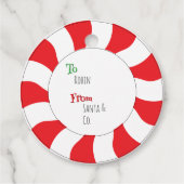 覗くな！おもしろいペパーミントキャンディスワールギフトラベル フェイバータグ (裏面)