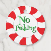 覗くな！おもしろいペパーミントキャンディスワールギフトラベル フェイバータグ (正面)