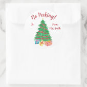 覗くな！ギフト付きクリスマスツリー ラウンドシール (バッグ)