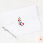 覗くサンタ - カードのためのクリスマスクリップアート ラウンドシール (封筒)