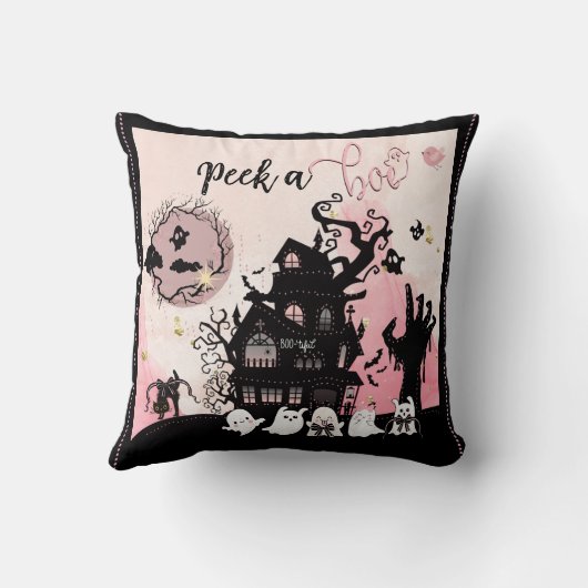 「覗く」 – 不気味かわいいハロウィン枕 クッション (裏面)