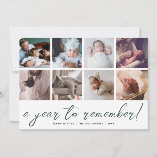 覚えていきたい1年を振り返る フォトコラージュ8枚 シーズンカード (正面)
