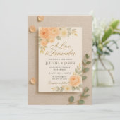 覚えていたい愛のウェディング招待状 | ピーチシャンパン 招待状 (スタンド正面)