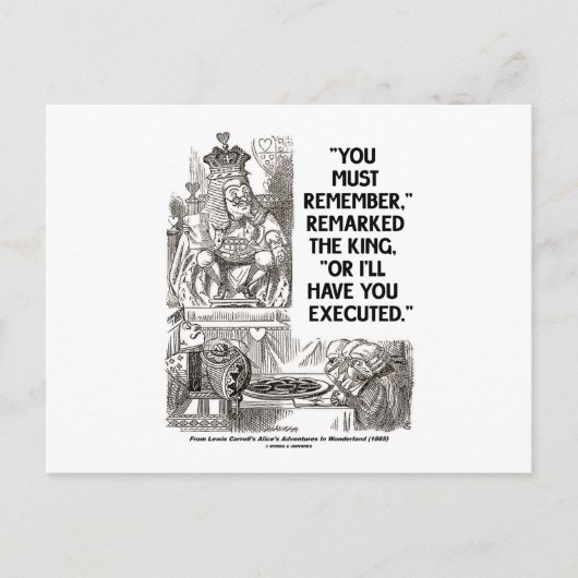 覚えていないとワンダーランドで処刑する ポストカード (正面)
