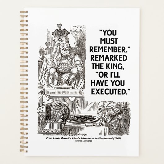 覚えておかないとキングを処刑するぞ プランナー手帳 (正面)