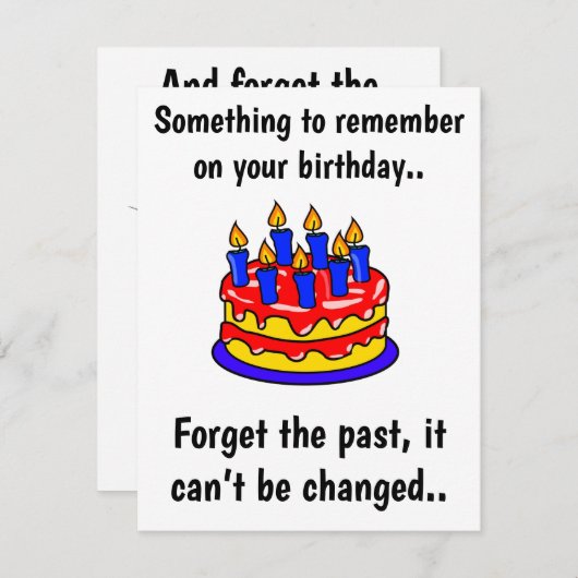 覚えておくべきことおもしろい、誕生日カード (正面/裏面)
