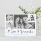 覚えておくべき年 |青のミニマリスト写真グリッド シーズンカード (スタンド正面)