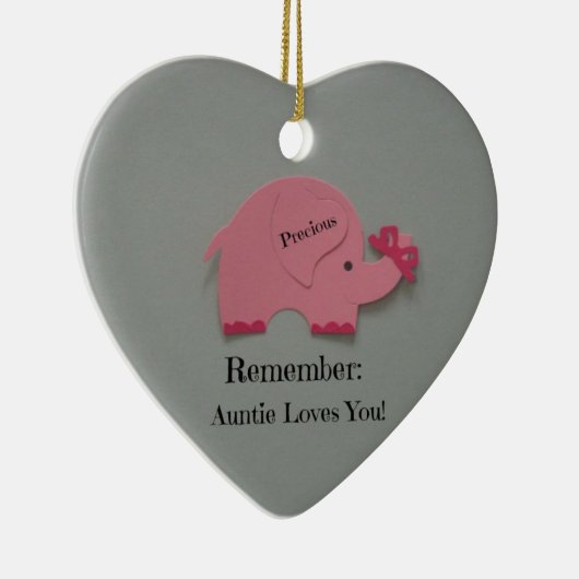 覚えておけ：叔母さんはあなたを愛してる！ セラミックオーナメント (右)