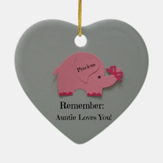 覚えておけ：叔母さんはあなたを愛してる！ セラミックオーナメント (裏面)