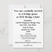 覚えて下さい: 切札で取らないで下さいあなた自身のトリック(橋)を 招待状 (裏面)