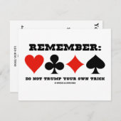 覚えて下さい: 切札で取らないで下さいあなた自身のトリック(橋)を 招待状 (正面/裏面)