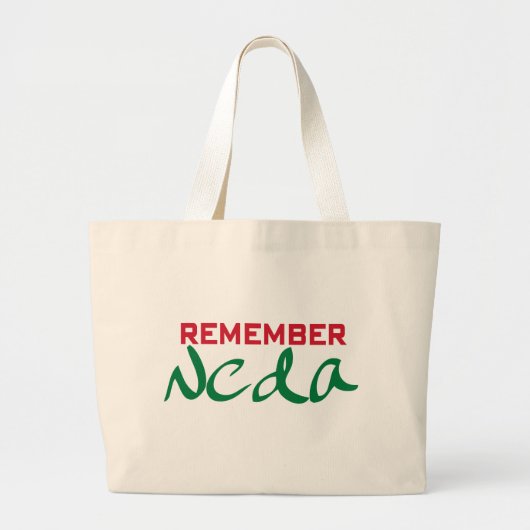 覚えて下さいNEDA (イラン)を ラージトートバッグ (正面)