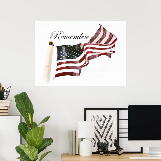 覚えるメモリアルデー – 古い栄光の中で十字架 ポスター (ホームオフィス)