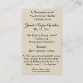 覚え神聖なカード専門信仰RCIA (100) 名刺 (裏面)