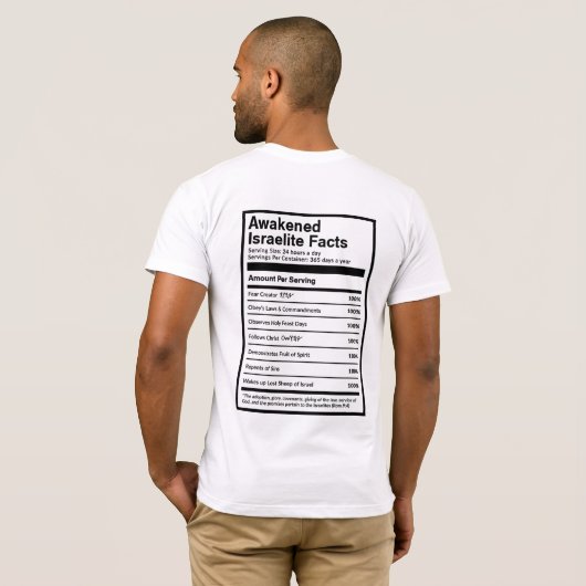 覚醒させたイスラエルの事実(黒) Tシャツ (裏面フル)