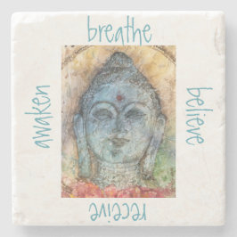 覚醒させます仏の石造りのコースターを呼吸して下さい ストーンコースター