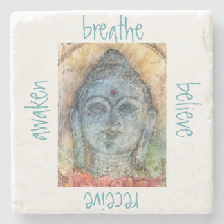 覚醒させます仏の石造りのコースターを呼吸して下さい ストーンコースター