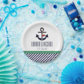 覚醒剤および濃紺の航海のないかりの結婚式 ペーパープレート (パーティー)