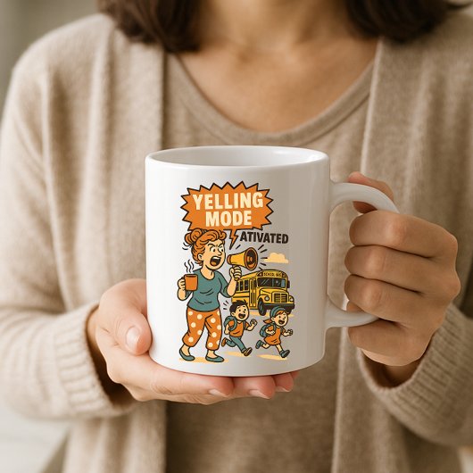 親おもしろいマグカップ;おもしろい親モーニングスクー走ル コーヒーマグカップ