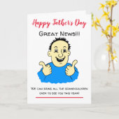 親おもしろい指で漫画の父親のデイカードを訪れる カード (黄色い花)