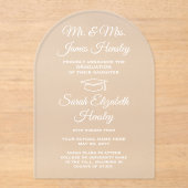 親からエレガントの卒業発表 アクリル招待状 (正面)