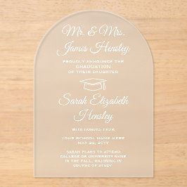 親からエレガントの卒業発表 アクリル招待状