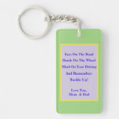 親から子供にメモを運転する金庫 キーホルダー (正面)