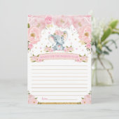 親がカードになるゾウ赤ちゃんシャワーアドバイス 招待状 (スタンド正面)