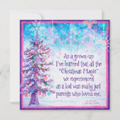 親がクリスマスに魔法のインスピレーションを与える シーズンカード (正面)