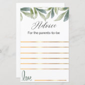 親がバビシャワーゲームをするアドバイス (正面/裏面)