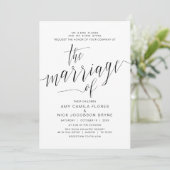 親が主催する、ブラックカリグラフィー、結婚式 招待状 (スタンド正面)